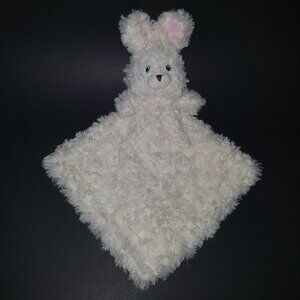 Sumersault White Bunny Rabbit Lovey Rosette Soft Plush Baby Toy Boy Girl 2014